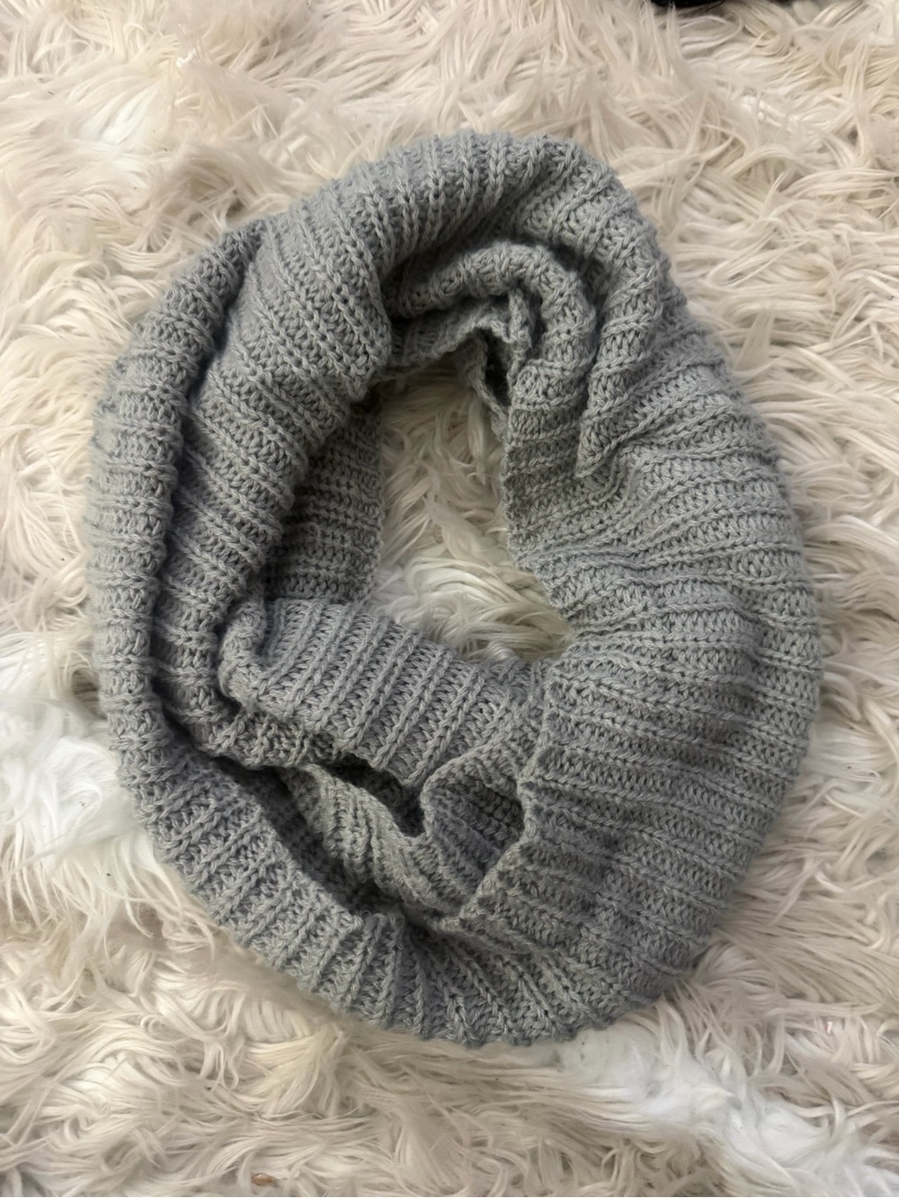 Classic Gray Knit Infinity Scarf - Women Accessories